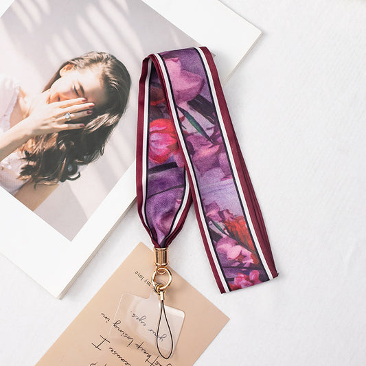 2" Full Custom Purple Satin Phone Lanyard Badge Lanyard Neck Strap w/Lanyard Pad Compatible #18