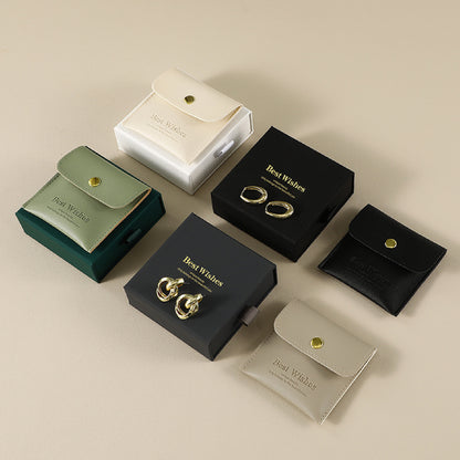 3.5" Drawer Gift Box Boutique Packaging Gift Box with PU Jewelry Pouch Display Kraft Box