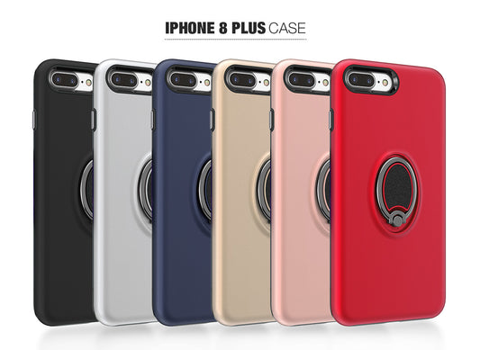 5.5" Ring Stand Shock-Absorbing Phone Case For phone 8 Plus