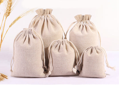 Custom 7.9" X 11.8" 8 Oz High Top Linen Cloth Drawstring Bags Jewelry Wedding Candy Gift Bags
