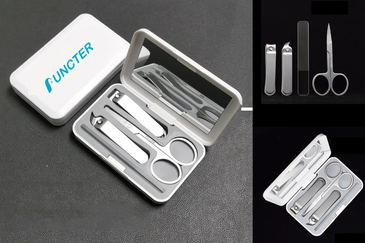 4" 1 Stainless Steel Professional Pedicure Kit Nail Scissors Grooming Kit With White Box Mirror