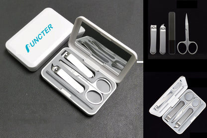 4" 1 Stainless Steel Professional Pedicure Kit Nail Scissors Grooming Kit With White Box Mirror