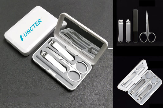 4" 1 Stainless Steel Professional Pedicure Kit Nail Scissors Grooming Kit With White Box Mirror