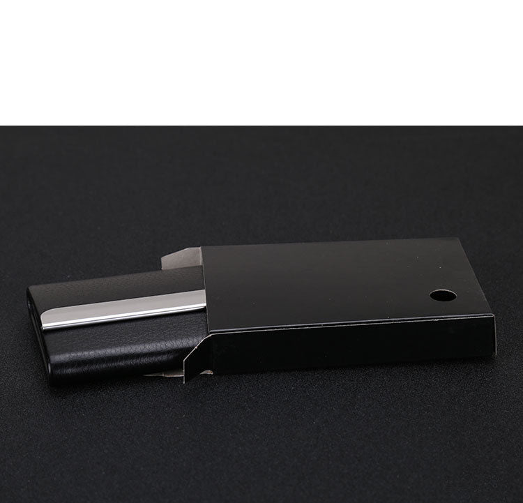 Business Card Cases PU Leather Name Card Holders Stainless Steel Multi Card Holders for Men Women