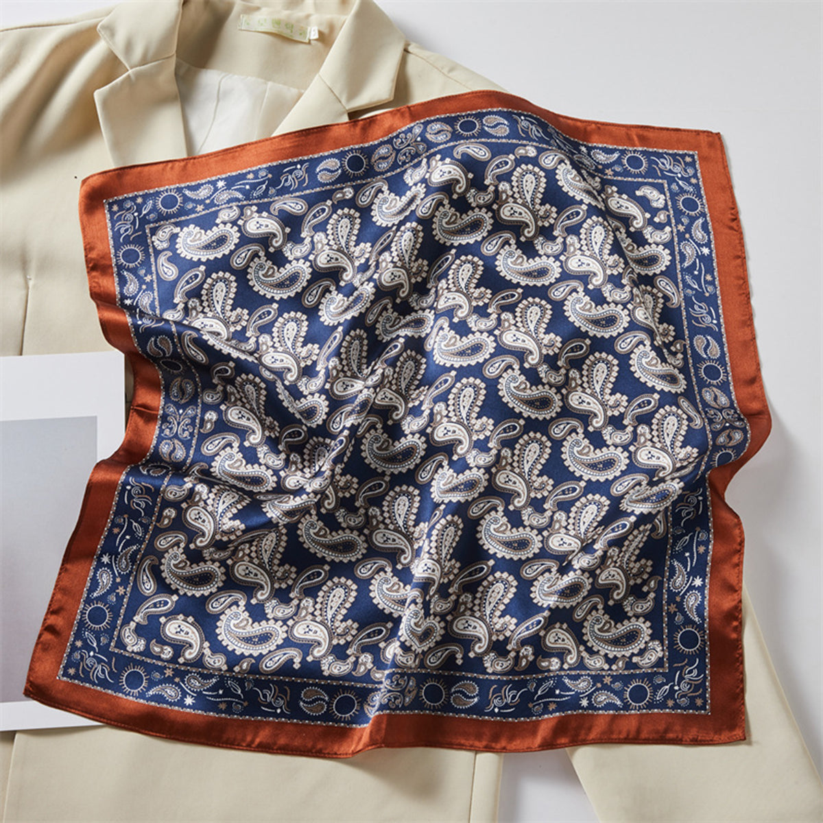 Custom 22" x 22" 100% Mulberry Silk Bandana Silk Satin Handbag Wrap