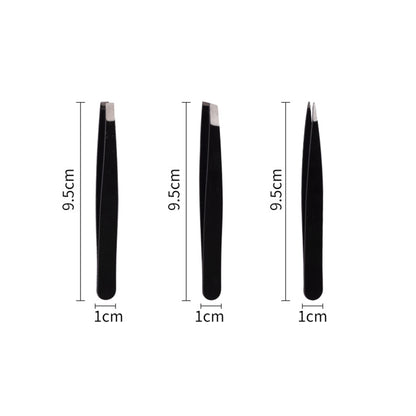 Stainless Steel Tweezers 3 pcs set for Eyebrows
