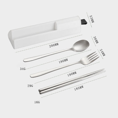 3 Pieces Camping Tableware Set Portable Travel Utensils Set with Case Phone Holder
