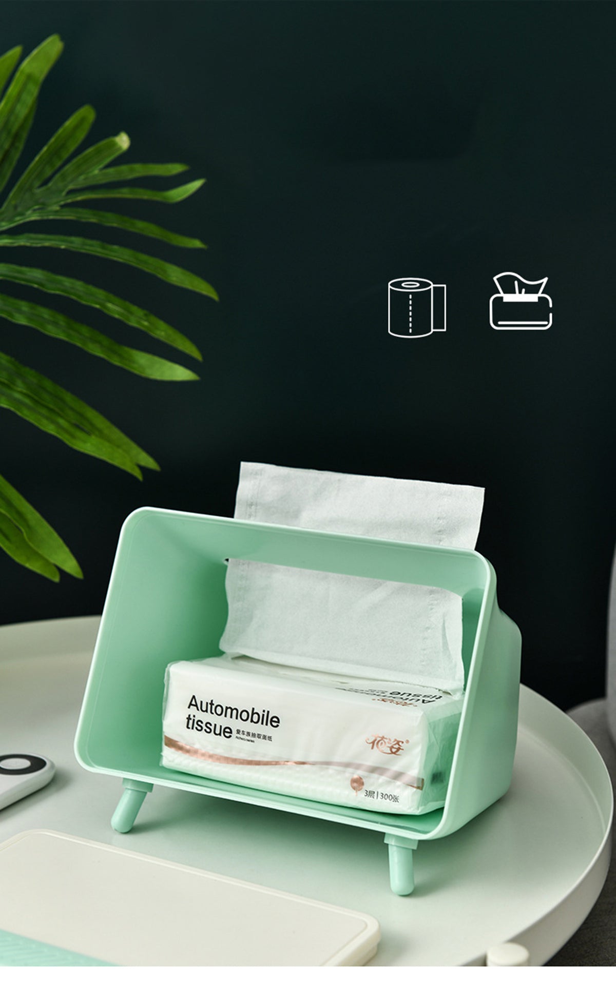 Tissue Box Holder with Phone Mount, Smart Phone Holder, Tissue Box Cover