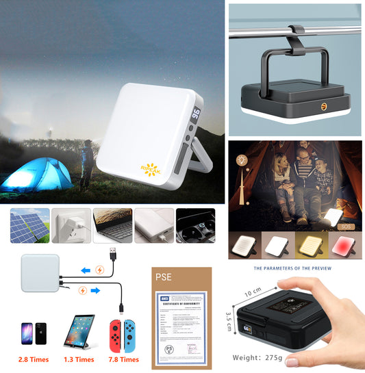 Multifunction Outdoor LED Camping Light W/13500 mAh Power Bank Survival Lanterns Floodlight Lamps
