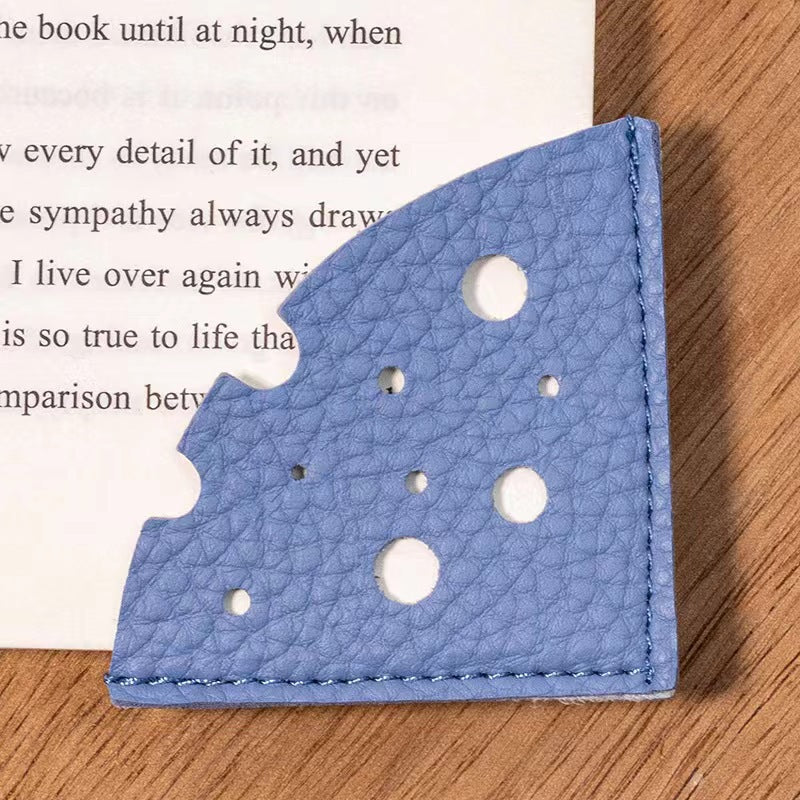 Cheese Shape Bookmark Triangle PU Leather Bookmark Page Corner for Book Lover