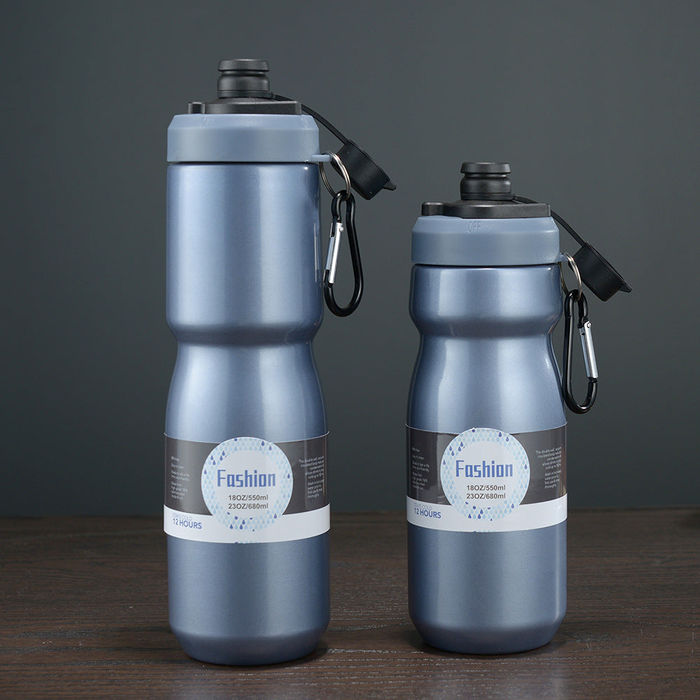 18 Oz./550ml 304 Stainless Steel Vacuum Thermos Cup Outdoor Sports Portable Bike Riding Water Bottle