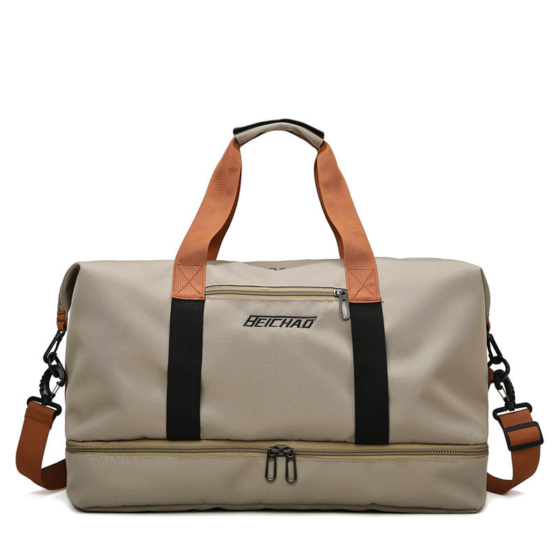 Travel Duffel Bag Oxford Tote Bag Sport Gym Bag Swimming Bag with Shoe Pouch&Wet Pocket