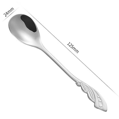 304 Stainless Steel Wing-Shaped Coffee Spoon Dessert Spoon