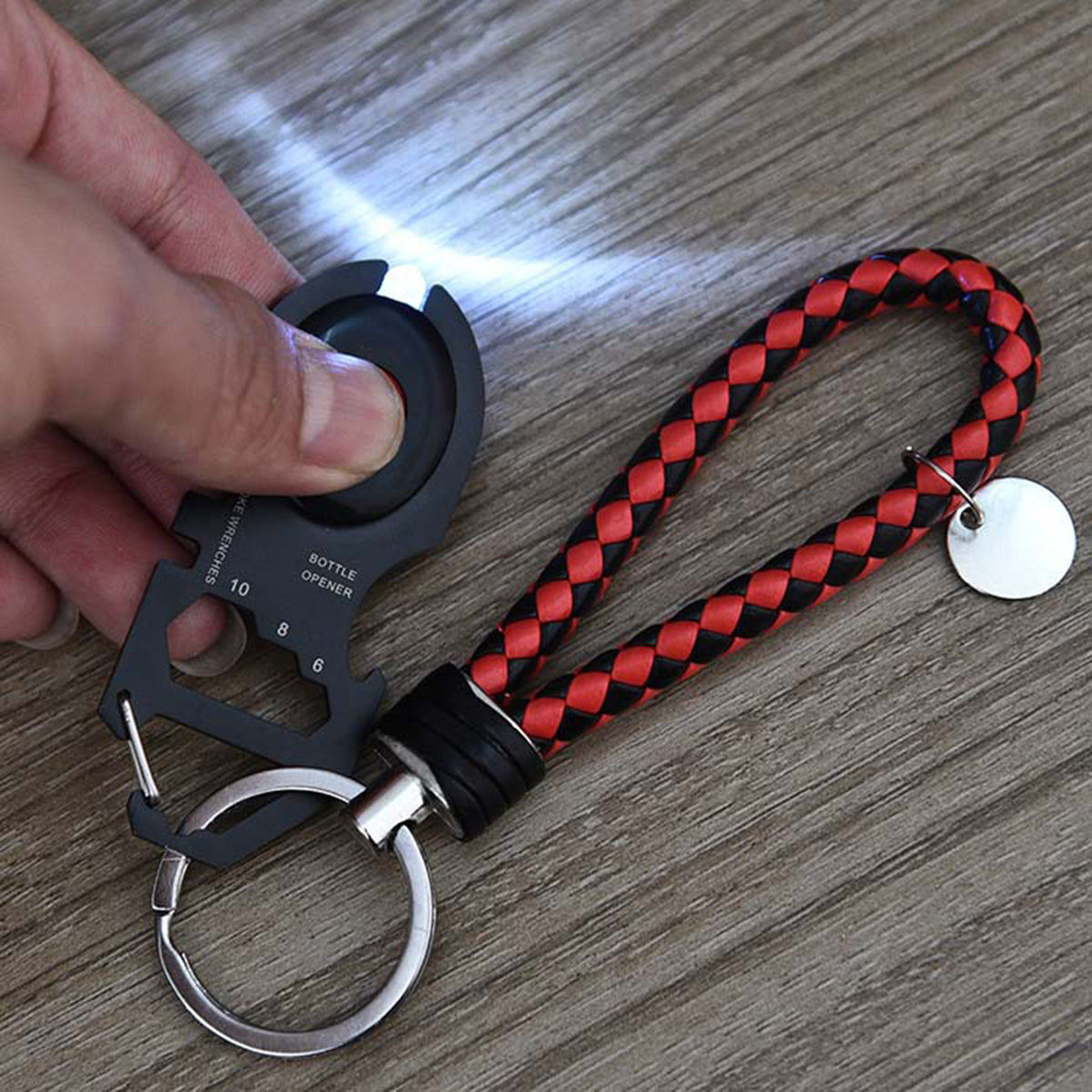 Stainless Steel Bike Portable Mini Repair Tool cards w/ LED Light