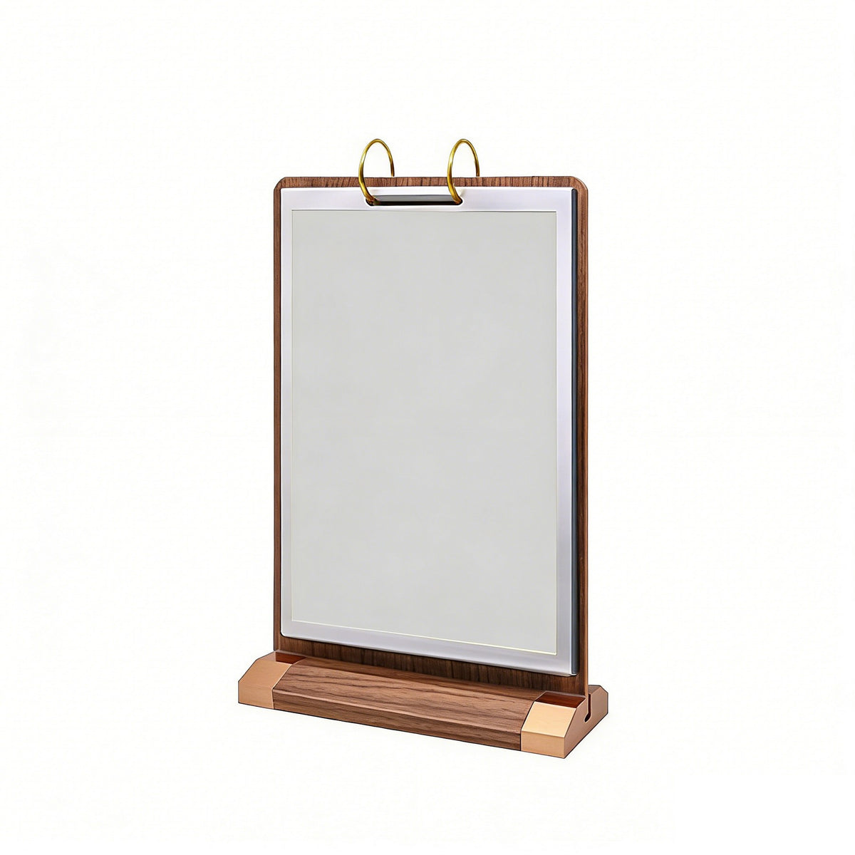 A5 Wooden PVC Page Turner Card Stand Flip Menu Holder