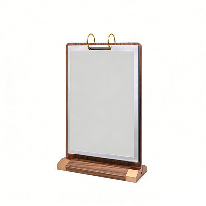 A5 Wooden PVC Page Turner Card Stand Flip Menu Holder