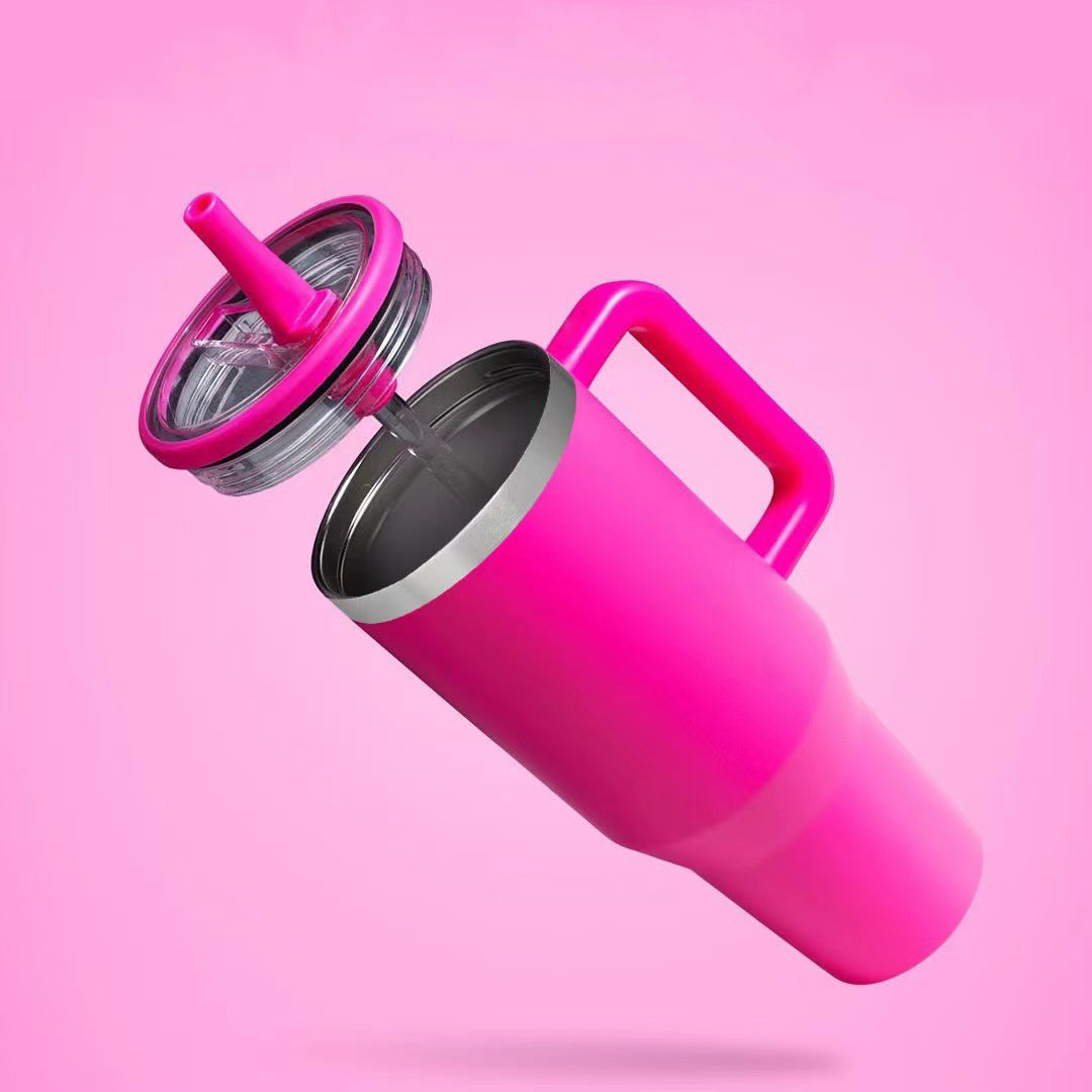 40 Oz/1200ml Car Tumbler Insulated Stainless Steel Water Bottle With Handle & Lid & Flip Straw