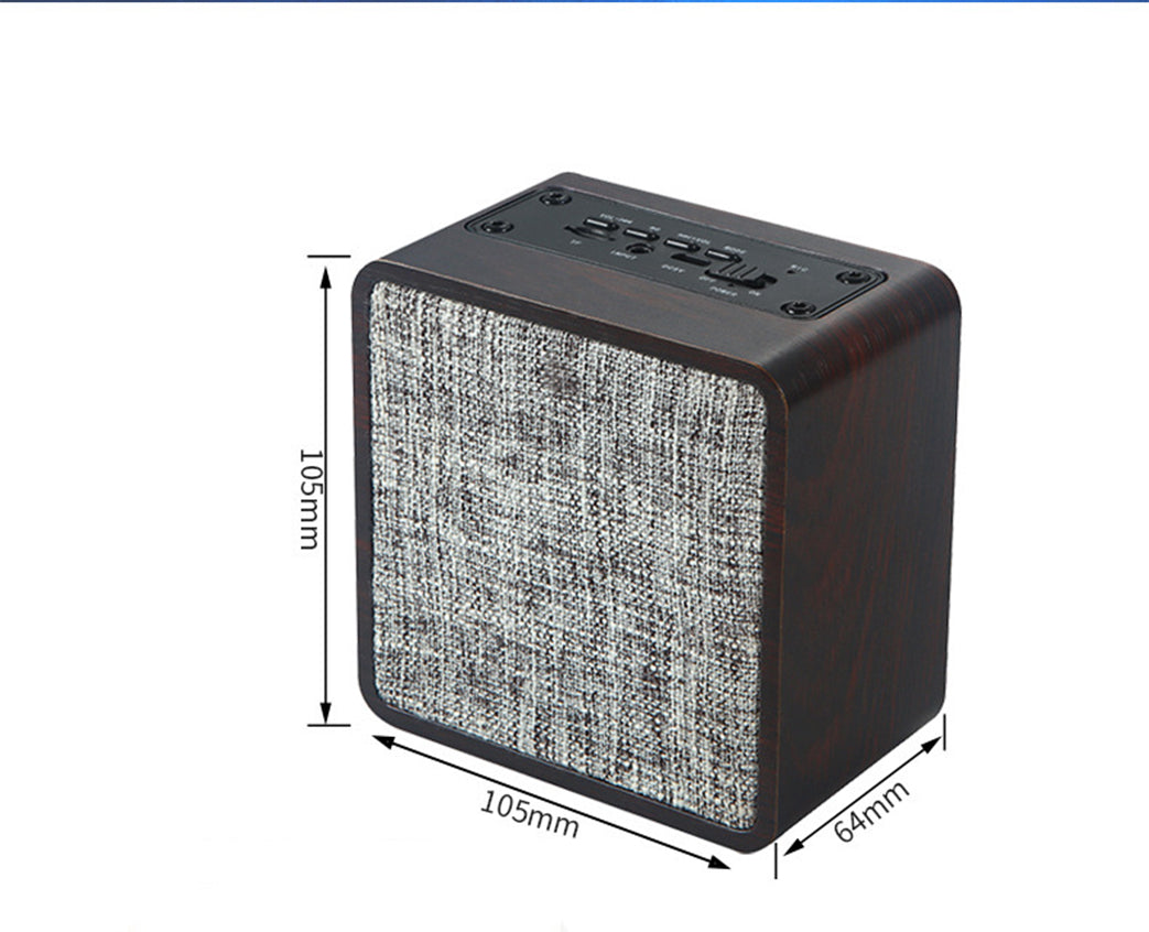 Stereo Sound Wood Fabric Square Wireless Speaker