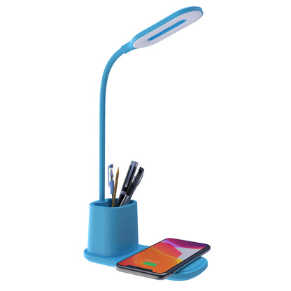 3-Level Brightness LED Desk Wireless Charger Lamp W/Pen Holder