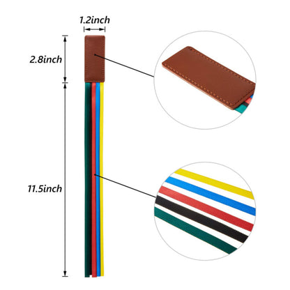 PU Leather Bookmark Classic Stitched Bookmark Page Markers Reading Gifts W/ Tassels