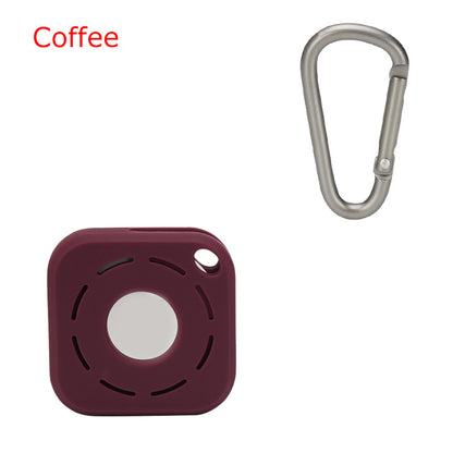 Square Silicone Key Tag Tracker Cover Access Card Sleeve Anti-Lost Protector Holder W/ Carabiner