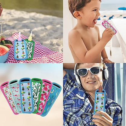 Full Printing Ice Pop Sleeves Neoprene Popsicles Holders Bags Reusable Popsicles Covers