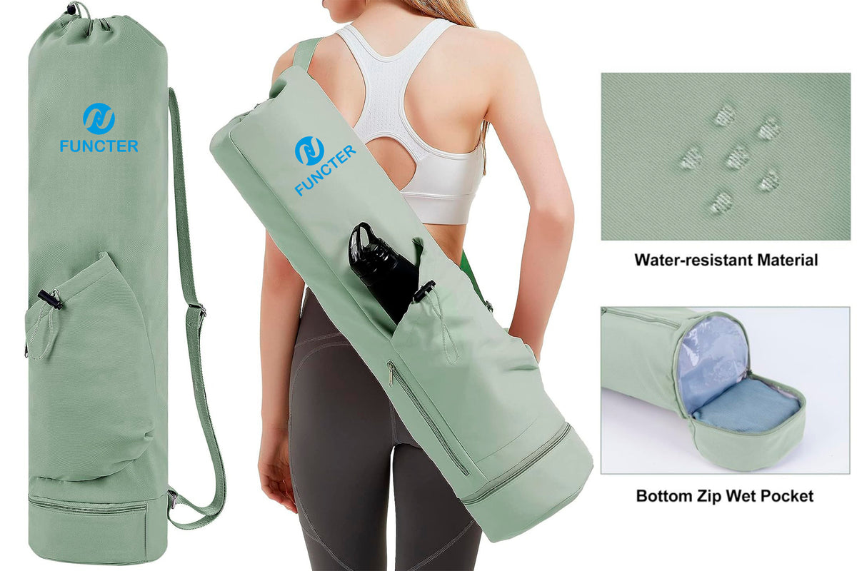 Yoga Bags Yoga Mats Bags Carrier Oxford Tote Bags for Pilates Yoga Lover W/ Wet Pocket