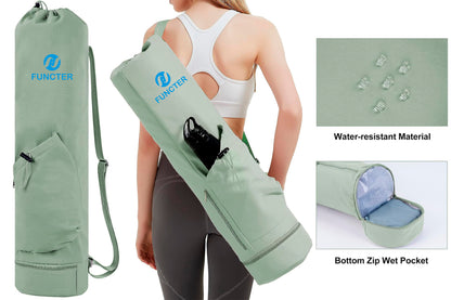 Yoga Bags Yoga Mats Bags Carrier Oxford Tote Bags for Pilates Yoga Lover W/ Wet Pocket
