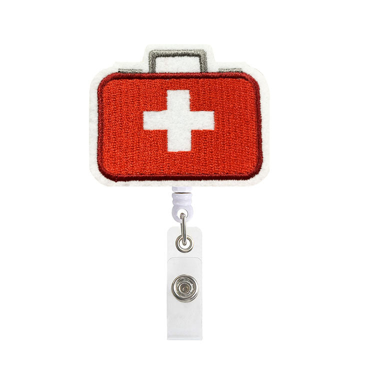 First-aid Felt Embroidery Pull Reel/Badge Reel
