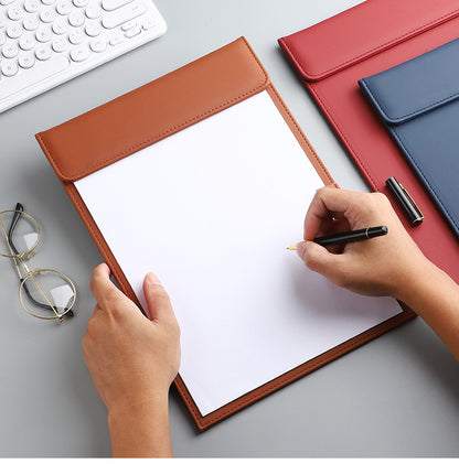 9.06" W x 13" H PU Leather Magnetic Clipboard w/Pen Holder