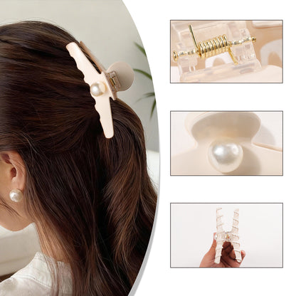 4.25" L Pearl Hair Claw Clips for Women Girls