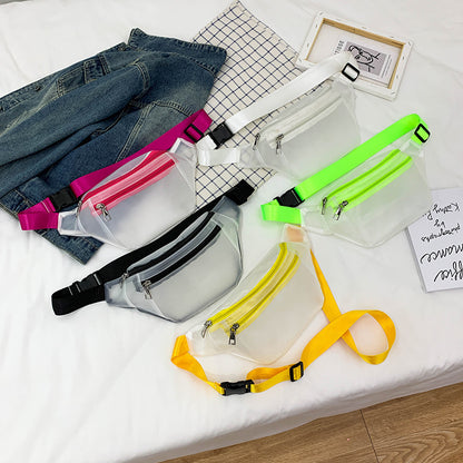 Clear PVC Fanny Pack W/Two Zipper Pockets
