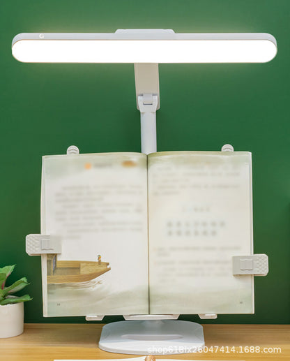 Desk Lamp with Adjustable Book Stand, Battery Operated Rechargeable Table Lamp