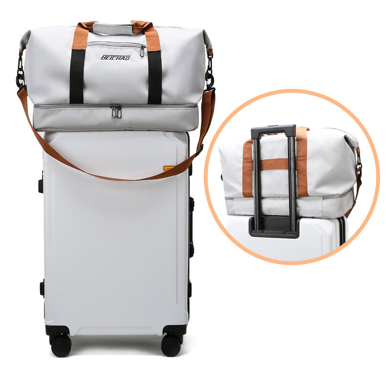 Travel Duffel Bag Oxford Tote Bag Sport Gym Bag Swimming Bag with Shoe Pouch&Wet Pocket