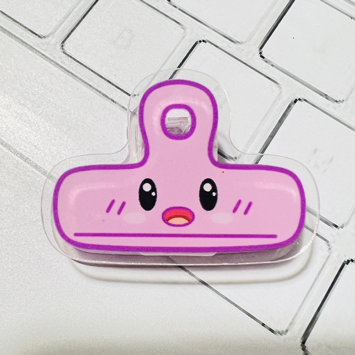 Cute Emoji Acrylic Album Memo Clip Bag Binder Sealing Clip Food Bag Clamp-Two Sides Printing