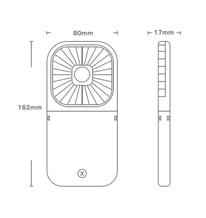 3 Levels Speed Folding Handheld Fan Rechargeable Mini Fan Phone Holder With Lanyard