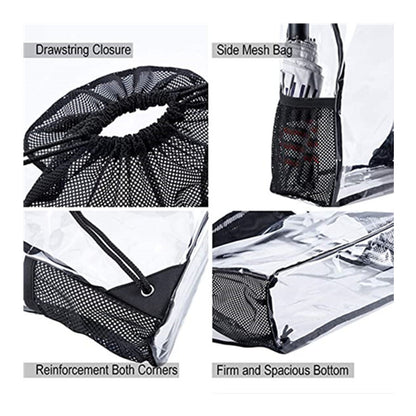 Portable Waterproof PVC Transparent Drawstring Bag Backpack