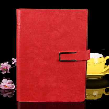 Cloth Grain PU Leather/A5 Notepad W/A Pen Hold & Card Holder