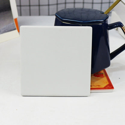 4.25" Square Ceramic Stone Cup Coaster