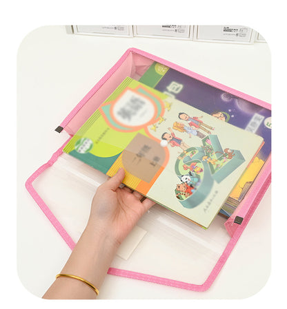 Colorful A4 Document Folder Plastic Envelope File Envelope W/ Snap Button Closure & Label Slot