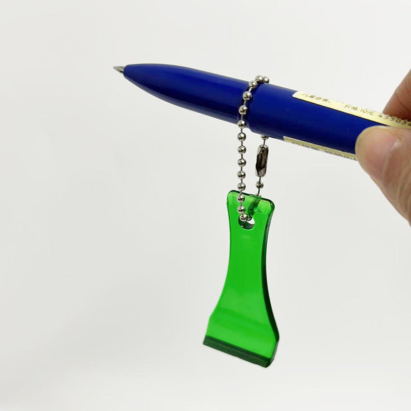 Clear Plastic Lottery Scratcher Keychain W/ Bead Chain