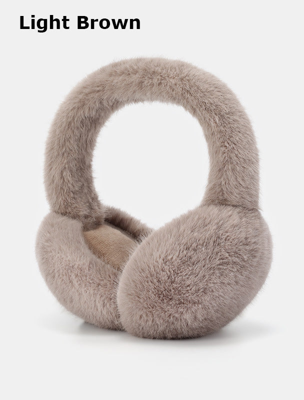 Foldable Ear Muffs for Women Faux Fur Winter Earmuffs Fluffy Ear Warmers Cute Ear Covers