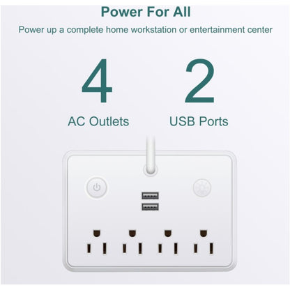 Surge Protector Power Strip w/USB Charging Ports w/Table Lamp w/Phone stand