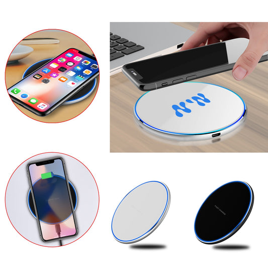 4'' Dia 10W Wireless Charger Thin Aluminum Fast Charging Pad (NO AC Adapter)