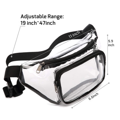 Transparent TPU Fanny Pack W/Two Zipper Pockets