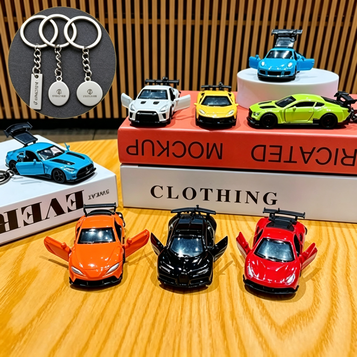 Mini Simulation Sports Car Model Keychain Classic Car Shaped Keychain