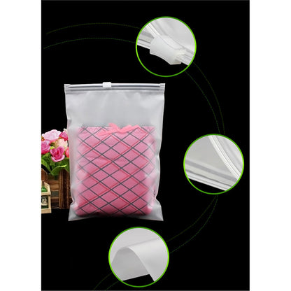11.9 x 15.8 Inch Matte Frosted Storage Bag Waterproof Zip-Lock Seal Storage Bag Makeup Packing Pouch