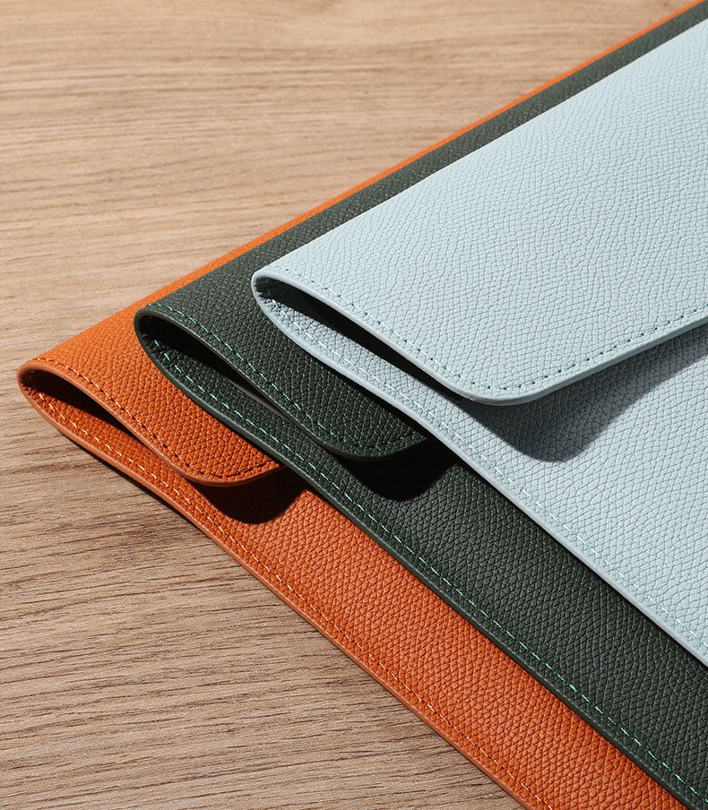 A4 Lichee Pattern Portfolio Envelope Case File Bags Document Holder with Snap Closure