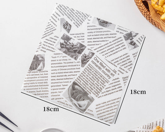 7" x 7" Greaseproof Paper Food Sheets
