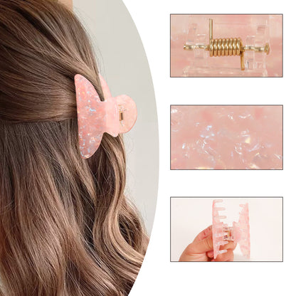3.1" L Marble Hair Clips Medium Hair Claw Hair